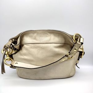 Authentic Coach Cream Colored Leather Handbag/Shoulderbag Purse